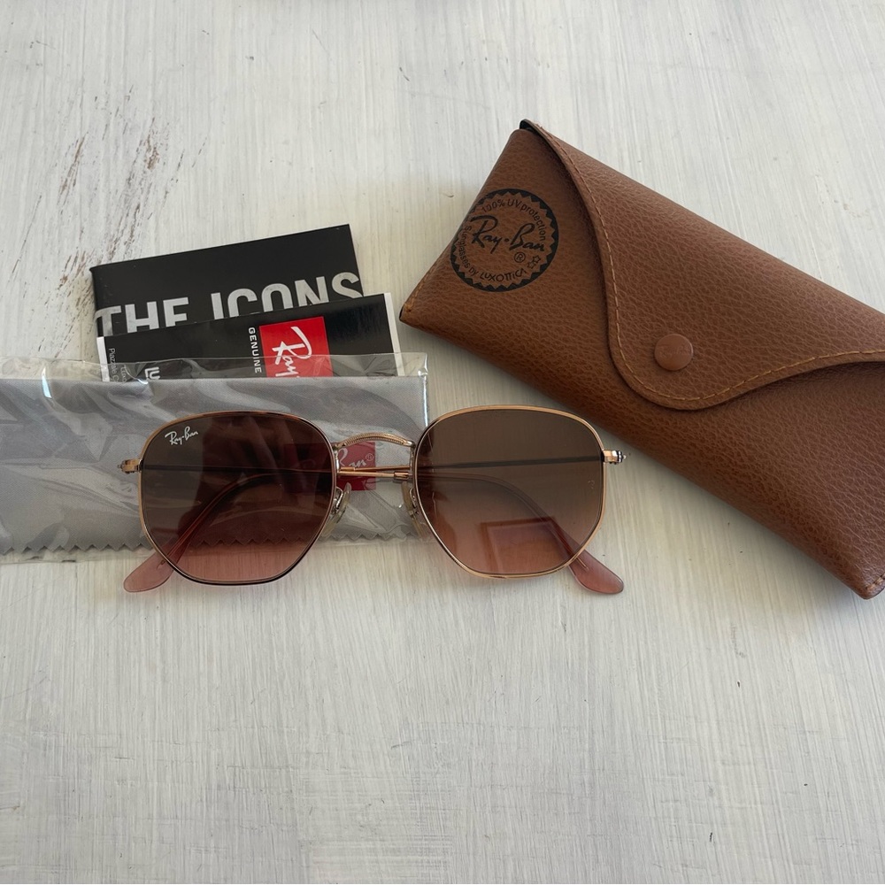 Ray bans hexagonal sunglasses women’s perfect condition with all packaging;